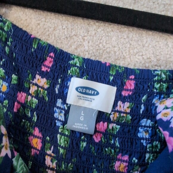 Old Navy Floral Mini Dress - Blue and Pink - Picture 6 of 7